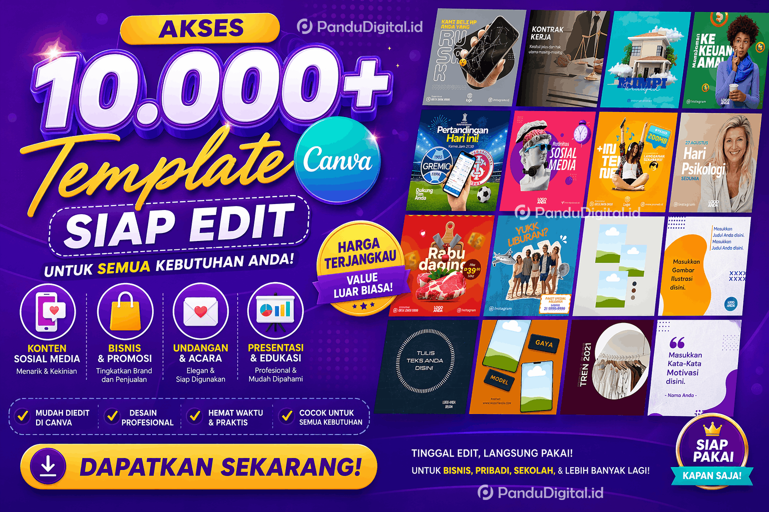 Akses 10.000+ Template Canva Siap Edit