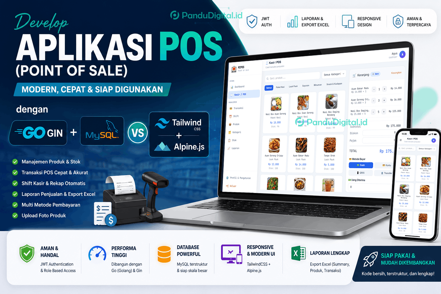 Backend Kencang, Frontend Ringan: POS App dengan Go dan Alpine.js